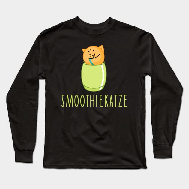 Funny smoothie cat Long Sleeve T-Shirt by spontania